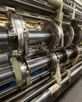 53″ x 122″ Curioni Flexo Folder Gluer (1999) – 2 Color – SUN Lead Edge Feeder – Valco Glue – Computerized Setup