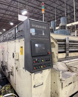 Workhorse 66” x 135” 2-Color  Rotary Die Cutter with AGS XRI stacker